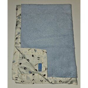 Tiddliwinks Baby Blanket Blue White Sports Home Run Football Baseball Basketball